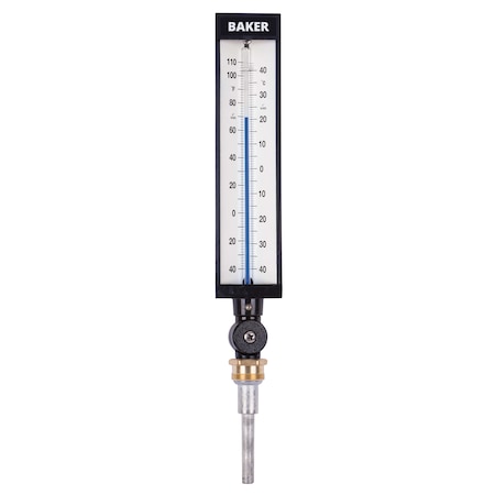 Baker Instruments 9VU35-115 Industrial Thermometer, 40 to 110 deg F (-40 to 43 deg C) 9VU35-115